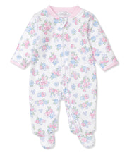 Load image into Gallery viewer, PJs Blue Blossoms Footie w/ Zip PRT - Multi