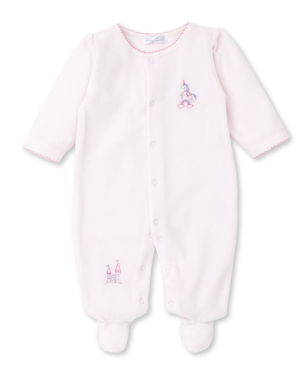 Unicorn Fairyland Velour Footie - Pink