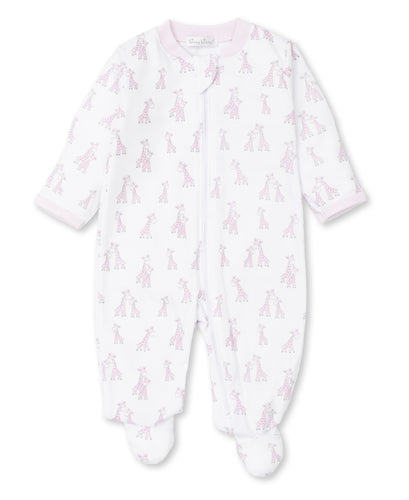 Giraffe Grins Footie w/ Zip PRT - Pink