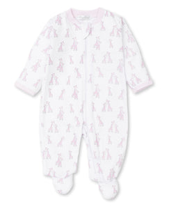 Giraffe Grins Footie w/ Zip PRT - Pink