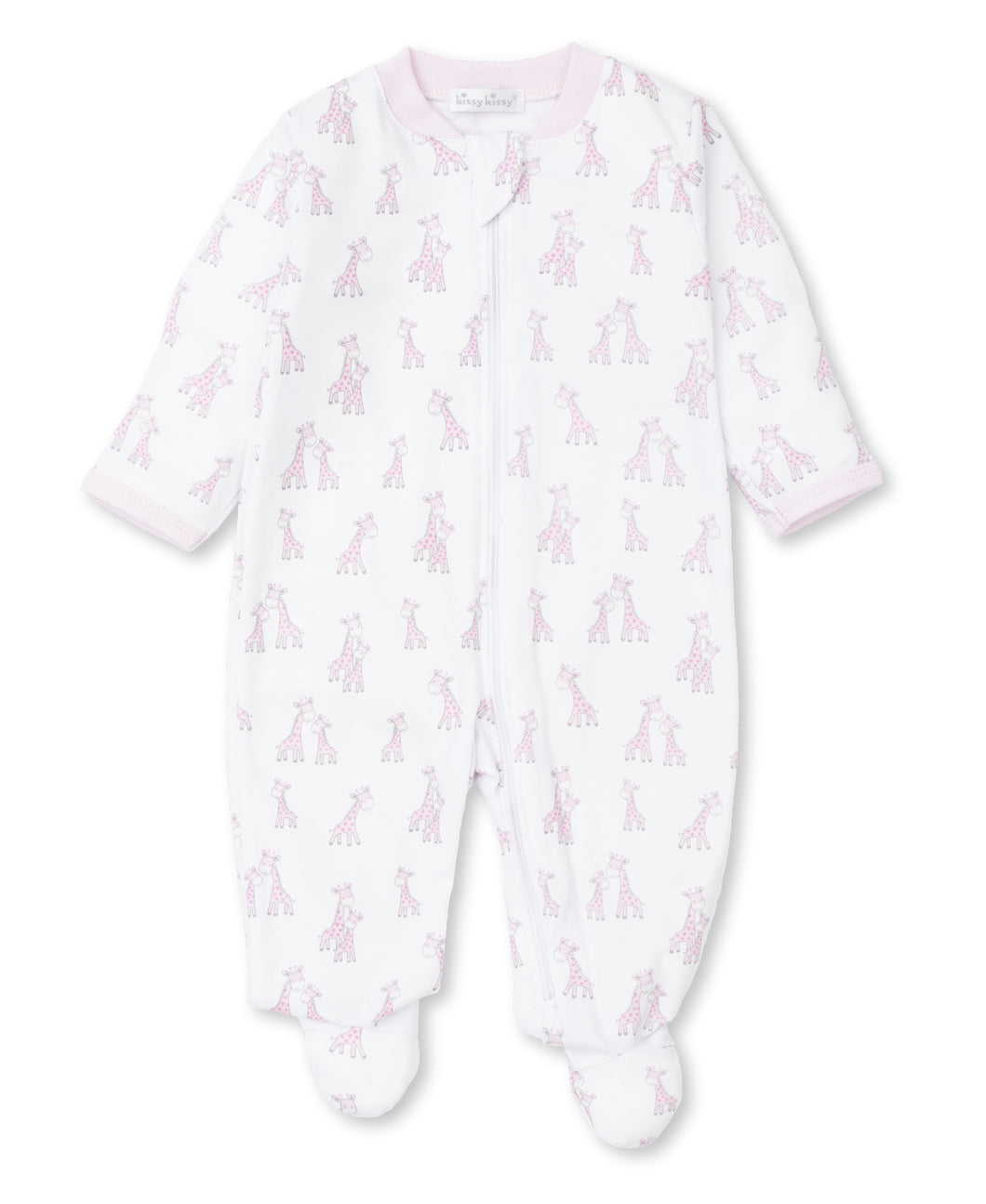 Giraffe Grins Footie w/ Zip PRT - Pink