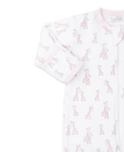 Load image into Gallery viewer, Giraffe Grins Footie w/ Zip PRT - Pink