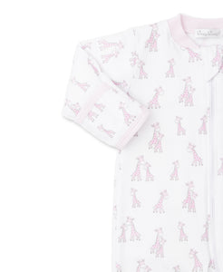 Giraffe Grins Footie w/ Zip PRT - Pink