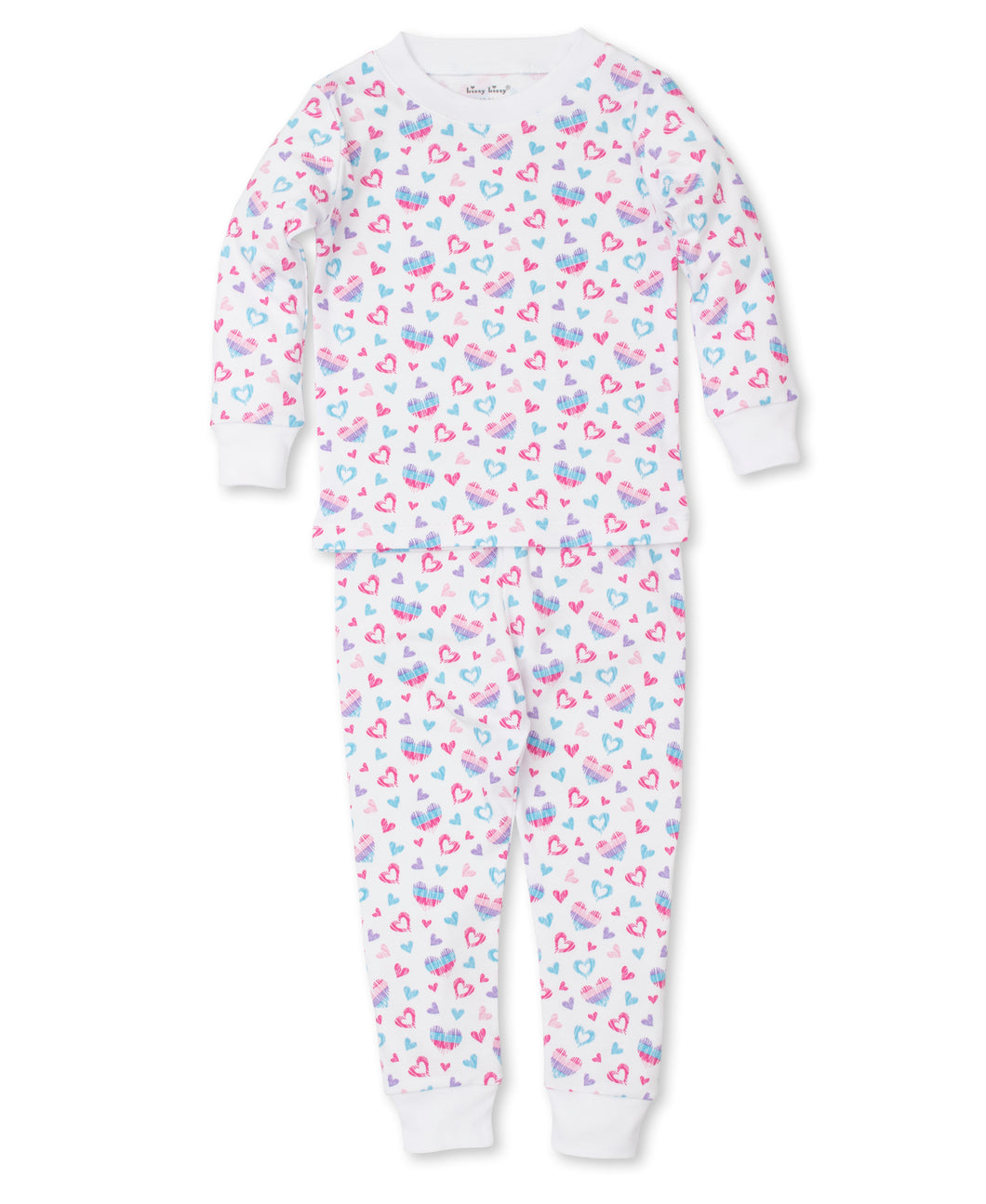 PJs Watercolor Hearts Pajama Set Snug PRT - Multi