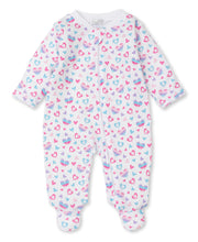Load image into Gallery viewer, PJs Watercolor Hearts Footie w/ Zip PRT - Multi
