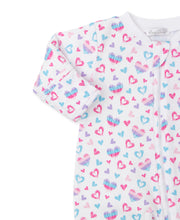 Load image into Gallery viewer, PJs Watercolor Hearts Footie w/ Zip PRT - Multi