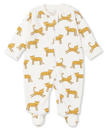 Little Leopard Footie w/ Zip PRT - Gold