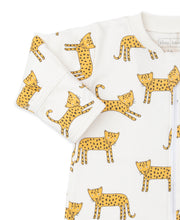 Load image into Gallery viewer, Little Leopard Footie w/ Zip PRT - Gold