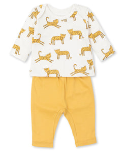 Little Leopard Pant Set Mix - Gold