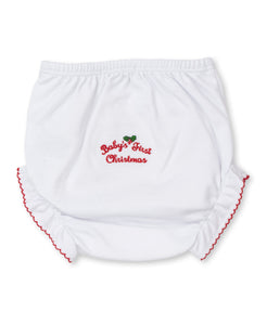 Baby's First Christmas 22 Diaper Cover - White/Red