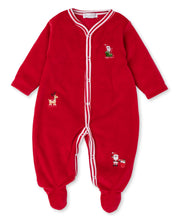 Load image into Gallery viewer, Jingle All The Way Velour Footie - Red