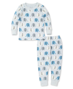 Edgy Elephants Pajama Set Snug PRT  - Multi Blue