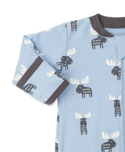Load image into Gallery viewer, Moose Tracks Footie w/ Zip PRT - Multi Blue