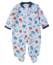 Load image into Gallery viewer, PJs Super Sports Footie w/ Zip PRT - Multi Blue