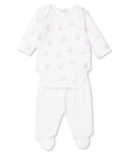 Bear Snuggles Footed Pant Set Mix - Pink
