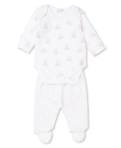 Bear Snuggles Footed Pant Set Mix - Pink