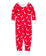 Load image into Gallery viewer, PJs Dachshunds Through The  Snow Pajama Set Snug PRT - Red