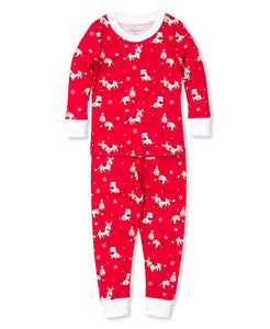 PJs Dachshunds Through The  Snow Pajama Set Snug PRT - Red