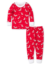 Load image into Gallery viewer, PJs Dachshunds Through The  Snow Pajama Set Snug PRT - Red