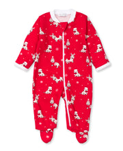 Load image into Gallery viewer, PJs Dachshunds Through The  Snow Footie w/ Zip PRT - Red