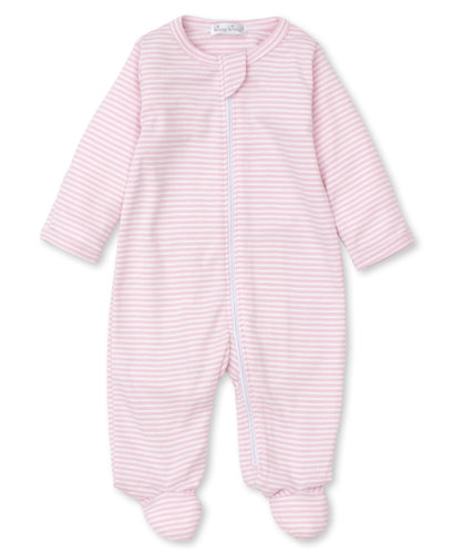Classic Rib Footie w/ Zip STR - Pink