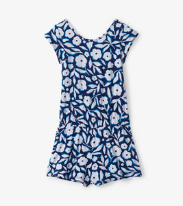 Fresh Flowers Romper - Patriot Blue