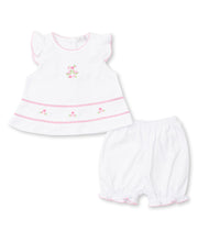 Load image into Gallery viewer, Watermelon Whimsy Sunsuit Set - White/Pink