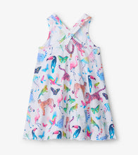 Load image into Gallery viewer, Watercolour Jungle Trapeze Dress - White