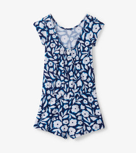 Fresh Flowers Romper - Patriot Blue