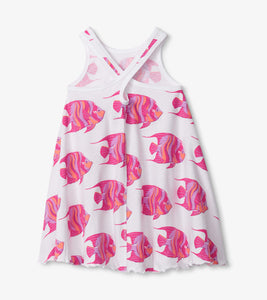 Angel Fish Trapeze Dress - White