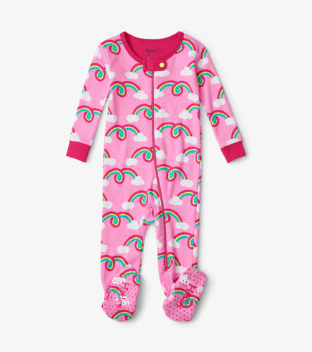 Rainbow Arch Footed Coverall - Begonia Pink