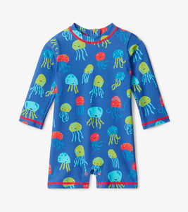 Tiny Jellyfish Baby One-Piece Rashguard - Princess Blue