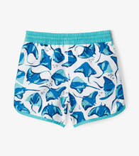 Load image into Gallery viewer, Painted Sting Rays Swim Shorts - White