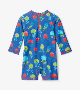 Tiny Jellyfish Baby One-Piece Rashguard - Princess Blue