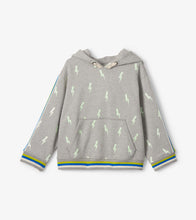 Load image into Gallery viewer, Thunder Bolts Glow in the Dark Pullover Hoodie - Light Grey Melange