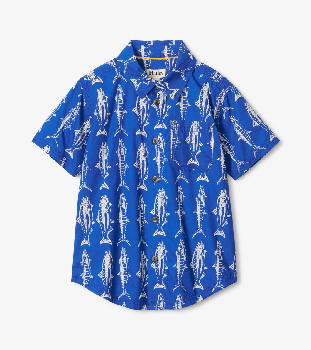 Big Fish Short Sleeved Button Down Shirt - Limoges