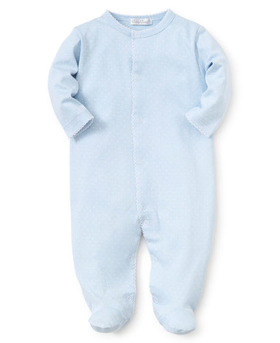 New Kissy Dots - 357 Print Footie - Light Blue/White