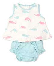 Load image into Gallery viewer, Whales Sunsuit Set Mix - Turquoise
