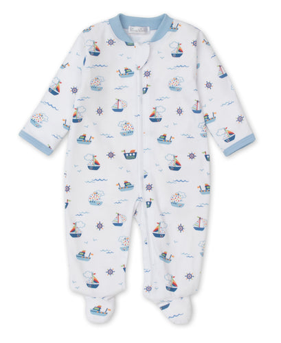 Boats at Sea Footie w/ Zip PRT - Multi