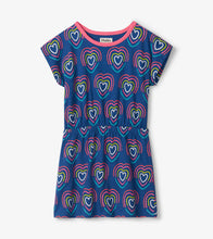 Load image into Gallery viewer, Rainbow Hearts Cinched Waist Dress - BLUE QUARTZ