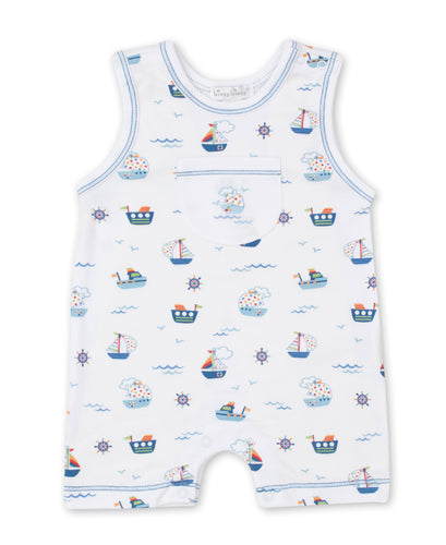 Boats at Sea Slvless Playsuit PRT - Multi